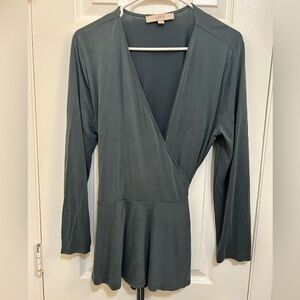 Loft Large Wrap Blouse in Teal